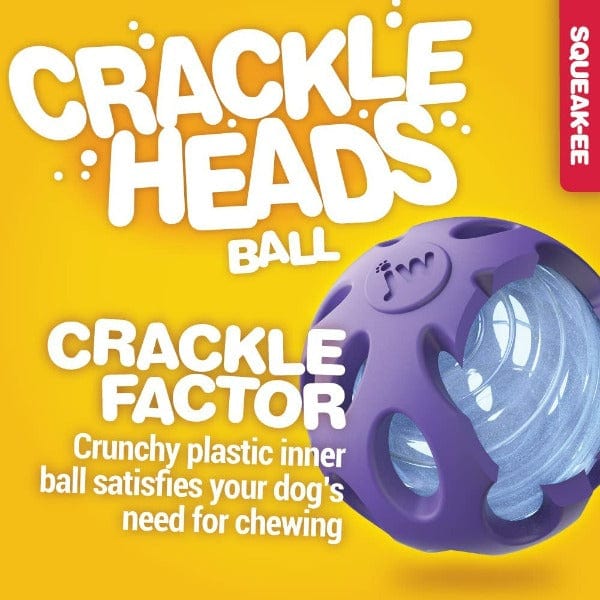 JW Pet High - Quality Crackling Rubber Ball Dog Toy from Crackle Heads Series