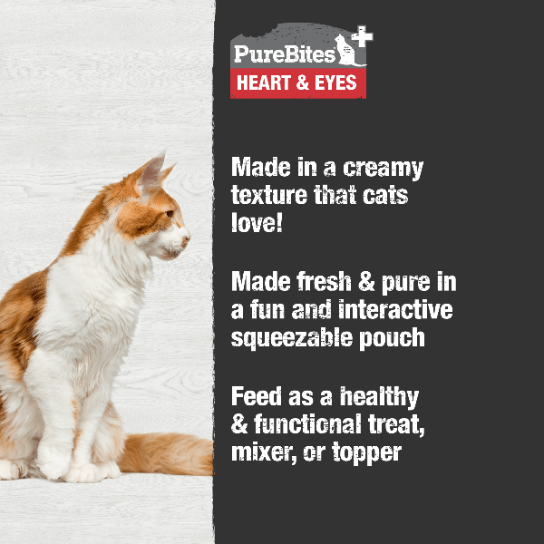 PureBites+ Squeezable Cat Treats: Heart & Eyes Formula