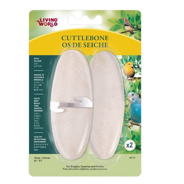 Living World Natural Cuttlebone with Metal Holder for Pet Birds