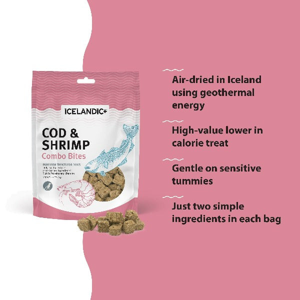 Icelandic Cod and Shrimp Combination Bites - Premium Fish Dog Treats (Special Order Required)
