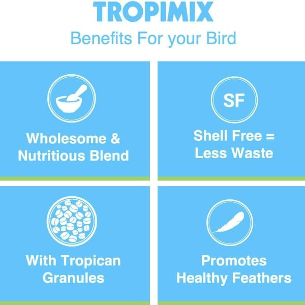 Tropimix High - Quality Enrichment Food Blend Specially Designed for Cockatiels, Lovebirds, and Small Parrots