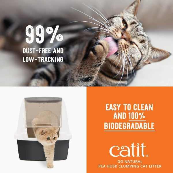 Catit Go Natural! High - Quality Pea Husk Vanilla - Scented Clumping Cat Litter, 5.6kg for Optimal Cat Comfort