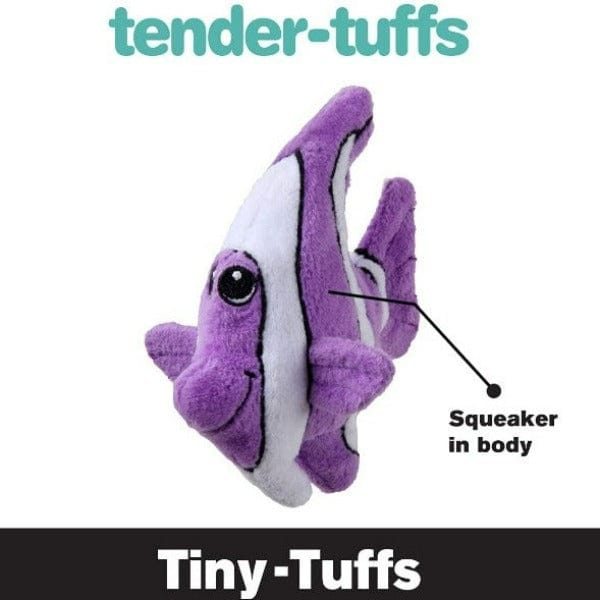 Tender-Tuffs Small-Sized Purple Angelfish Plush Interactive Dog Toy for Small Dogs