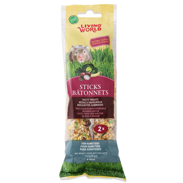 Living World Vegetable - Flavored Hamster Treat Sticks: Healthy & Crunchy Snacks