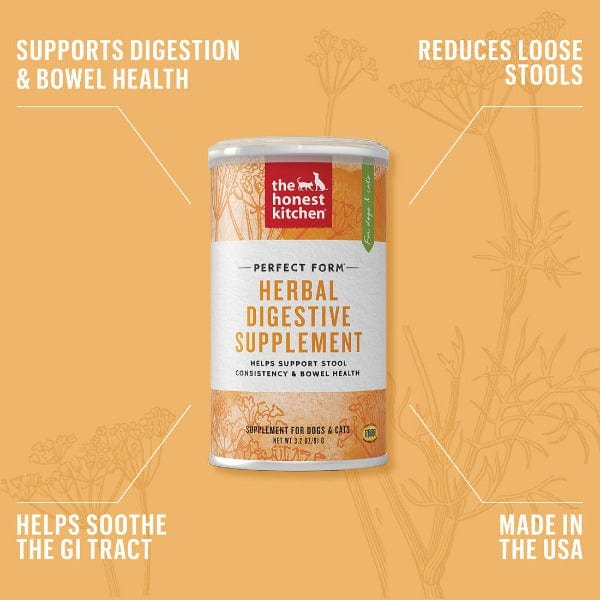 The Honest Kitchen's Premium Herbal Digestive Supplement for Cats and Dogs