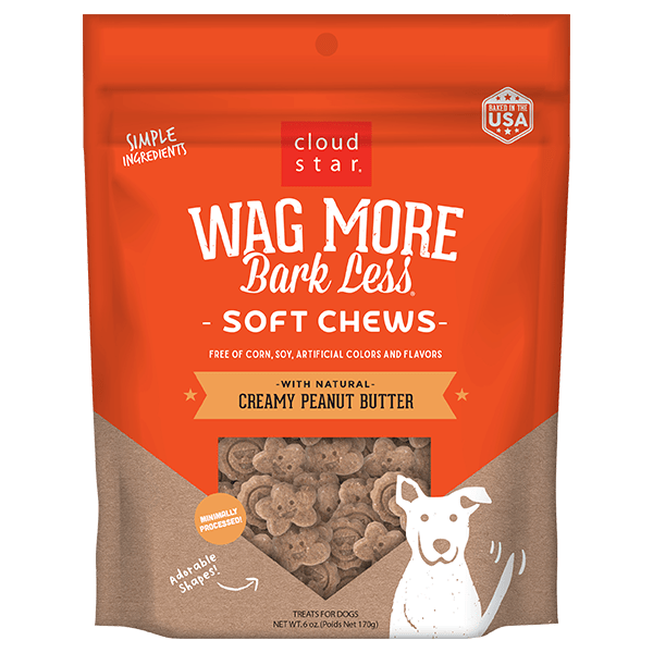 Soft & Chewy Dog Treats with Creamy Natural Peanut Butter - Wag More, Bark Less