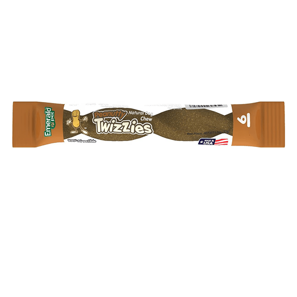 Emerald Pet Peanutty Twisted Dog Chew Treats - Twizzies Style