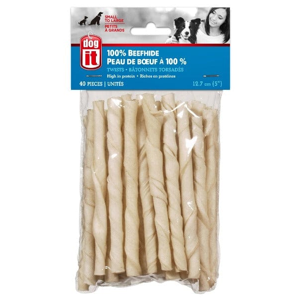 High - Value Pack of Dogit White Beefhide Chewing Sticks for Dogs