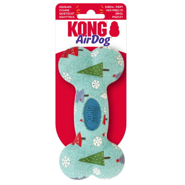 Medium-sized KONG Holiday AirDog Squeaky Bone - Ideal Dog Fetch Toy