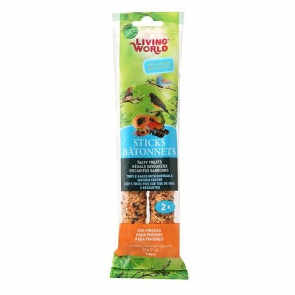 Living World Fruit-Flavored Treat Sticks for Finch Birds - A Healthy and Tasty Snack