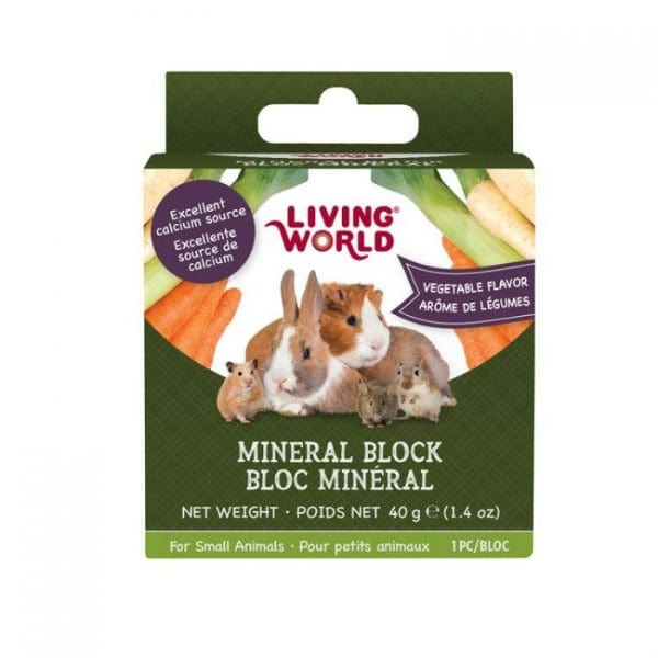 Living World Vegetable-Flavored Mineral Block - An Ideal Calcium Source for Small Pets
