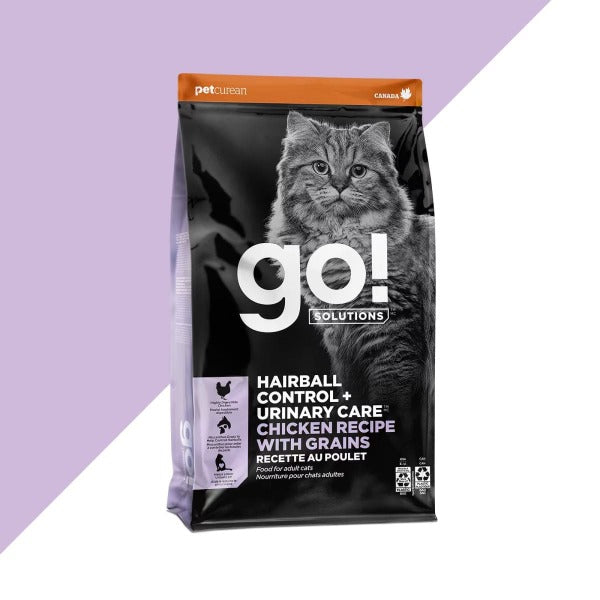 Go! Solutions Premium Dry Cat Food with Chicken Recipe and Grains for Hairball Control and Urinary Care