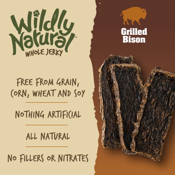 USA-Sourced All-Natural Grilled Bison Whole Jerky Dog Treats