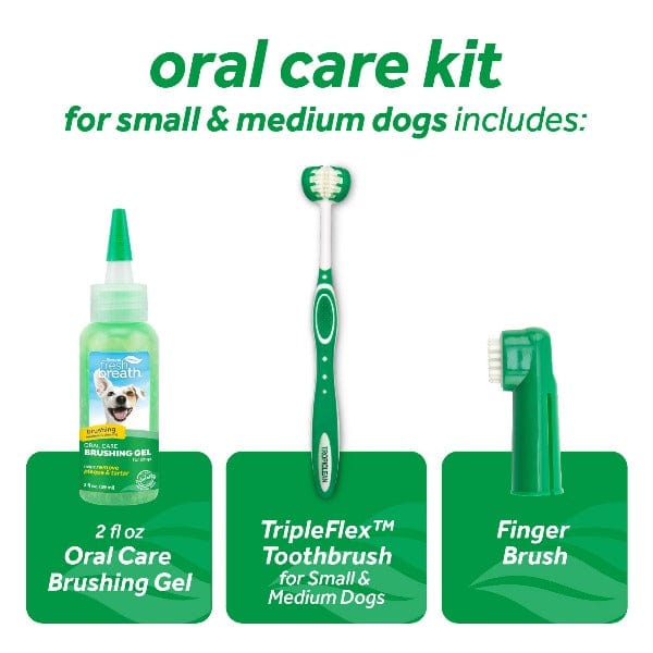 Tropiclean Oral Hygiene Care Kit for Small and Medium Sized Dogs with Fresh Breath Formula