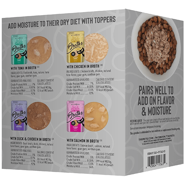 Tiki Cat Born Carnivore Variety Pack of Savory Broths as Cat Food Topper