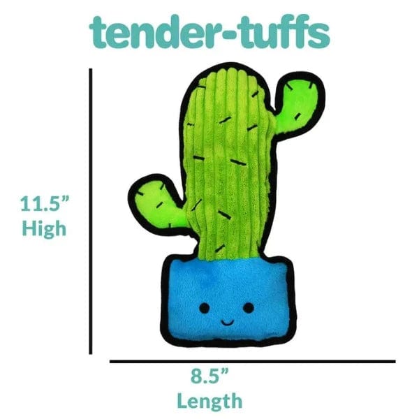 Soft and Durable Tender-tuffs Easy Grab Green Cactus-shaped Interactive Plush Dog Toy