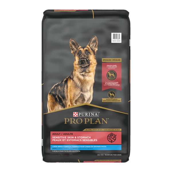 Purina Pro Plan Premium Large Breed Adult Dry Dog Food for Sensitive Skin & Stomach with Salmon & Rice, 34lb Bag