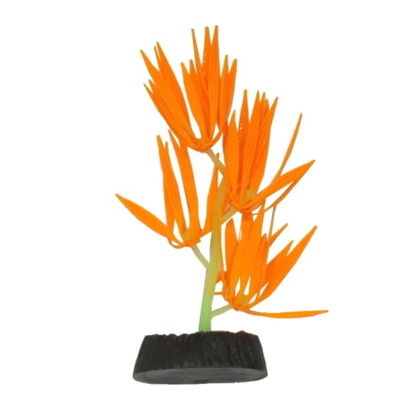 Glow-in-the-Dark Orange Hygrophila Silicone Aquarium Decorative Plant Set of Four