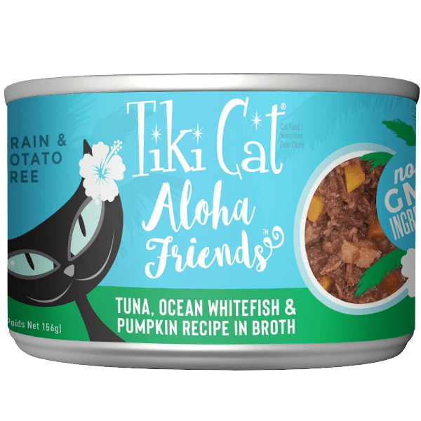Tiki Cat Aloha Friends 5.5oz Canned Cat Food: Tuna, Ocean Whitefish & Pumpkin Recipe