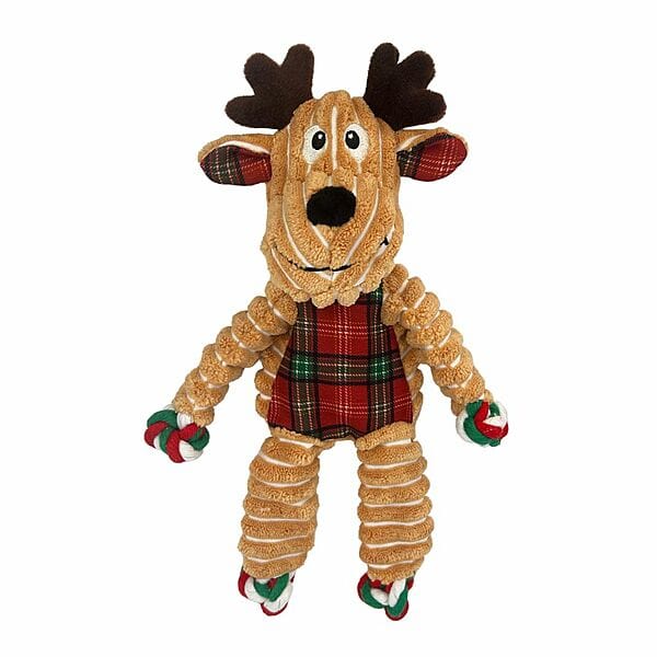 KONG Small/Medium Holiday Reindeer Floppy Knots Dog Toy for Active Play