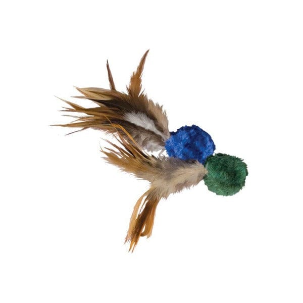 KONG Naturals Interactive Crinkle Ball Cat Toy with Fluttering Feathers