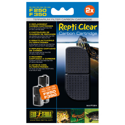 Exo Terra 2-Pack Carbon Cartridges for Repti Clear F250/F350 Filters