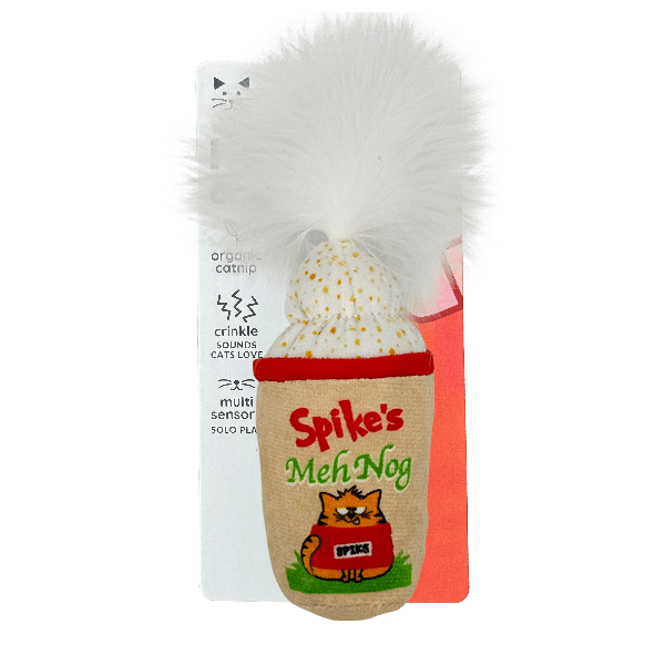 Huxley & Kent Meh' Nog Plush Cat Toy for Festive Feline Fun