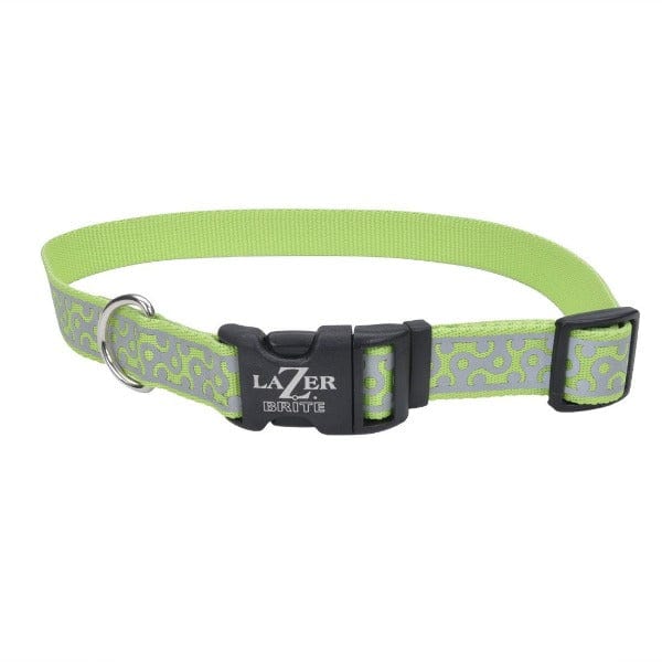 Lazer Brite Reflective Open-Style Adjustable Dog Collar for Enhanced Visibility