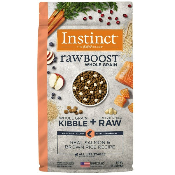 Instinct Raw Boost High - Quality Whole Grain Dry Dog Food with Real Salmon and Brown Rice, 4.5 - pound Bag