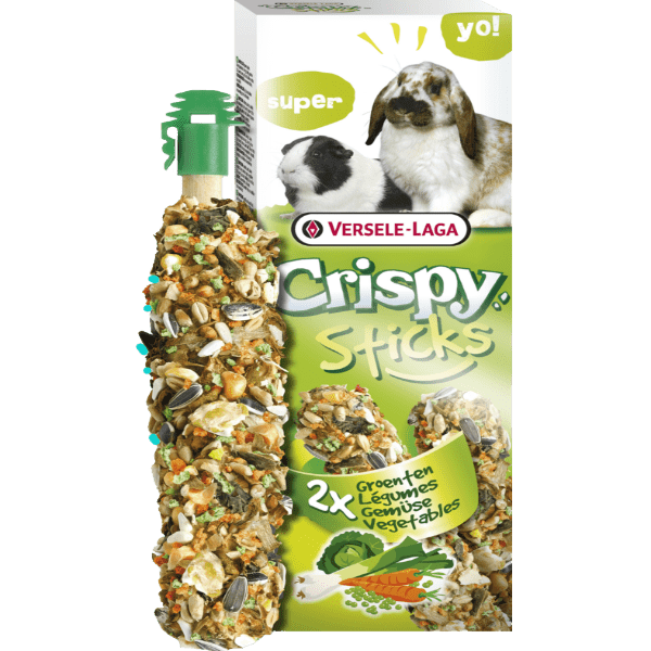 Versele-Laga Vegetable Flavored Crispy Baked Snack Sticks for Pet Rabbits and Guinea Pigs