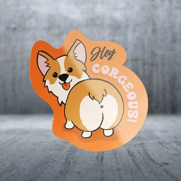 Decorative Dog Sayings Sticker Pack - Hello Corgeous, Large-Sized Stickers for Multiple Surfaces