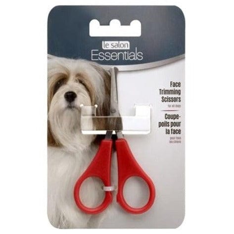 Le Salon Stainless Steel Red - Handled Blunt - Tip Dog Face Trimming Scissors