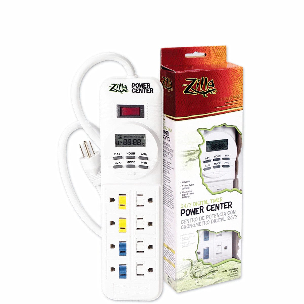 Zilla Reptile Terrarium 24/7 Power Centers with Built - in Timer Control