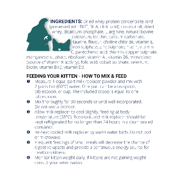 Grober Pets Premium KittenGro Milk Replacer for Newborn Kittens' Optimal Growth
