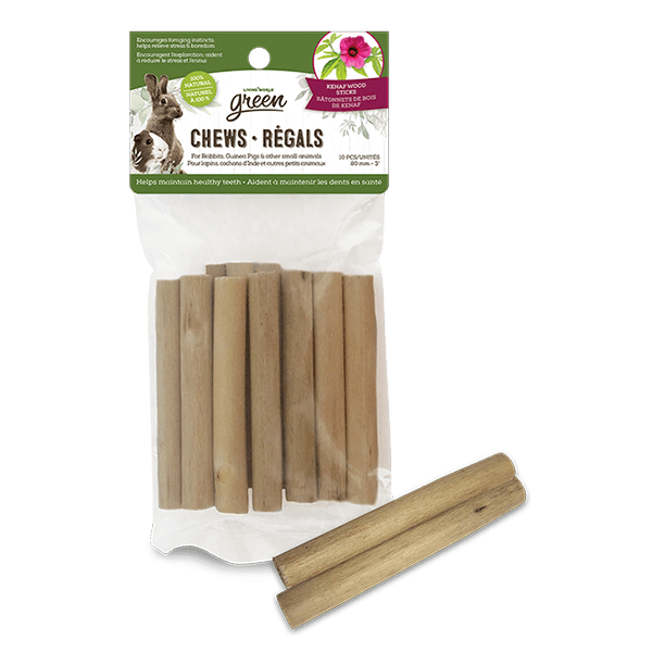Living World Natural Green Chews - Kenaf Wood Sticks for Small Animals