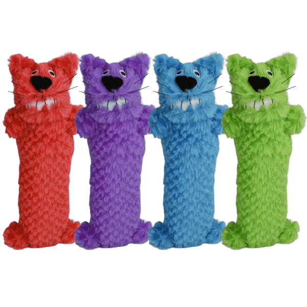 Multipet 10-Inch Long Loofa Plush Cat Toy with Crinkle Material and Catnip Scent