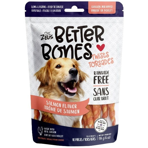 Zeus Premium Salmon Twists: A Healthy, Rawhide - Free Chew for Dogs