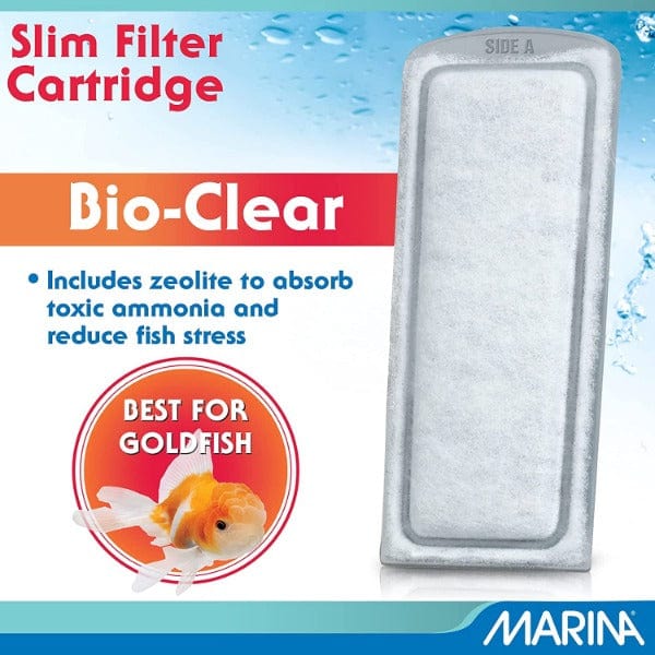Marina High - Efficiency Bio - Clear Slim Aquarium Filter Cartridge with Zeolite and Ceramitek