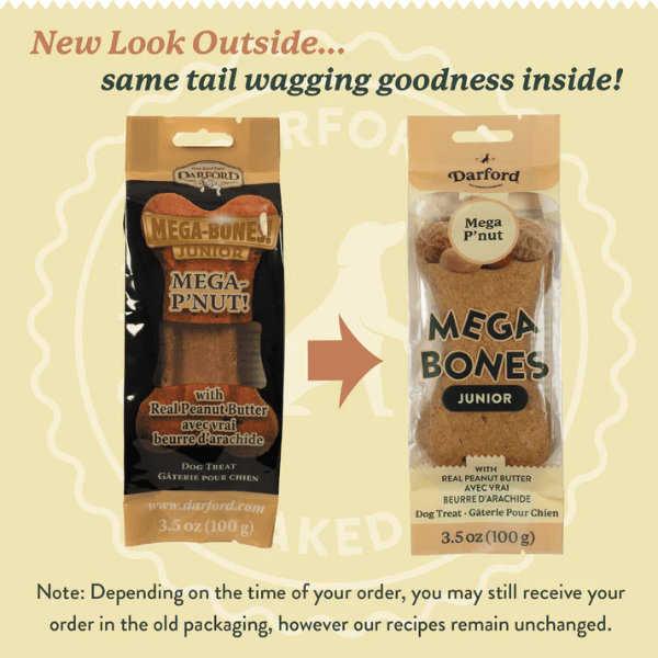 Darford Mega Bones Junior Mega Peanut-Flavored Dog Treats - Ideal Snack for Smaller Canines