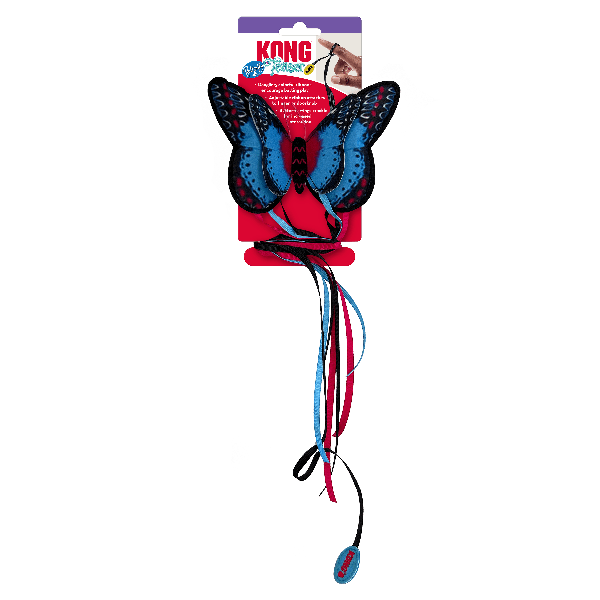 KONG Adjustable Ribbon Butterfly Cat Toy for Interactive and Solo Play