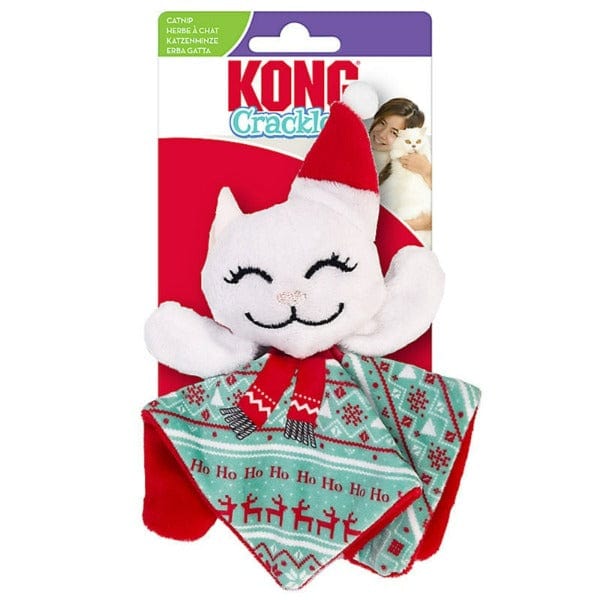 KONG Premium Santa Kitty Cat Toy with Crackling Sounds for Holiday Fun