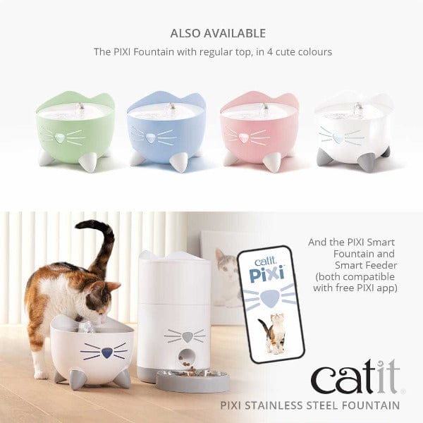 Catit PIXI High - Quality Stainless Steel Cat Water Fountain for Continuous Fresh Water Supply