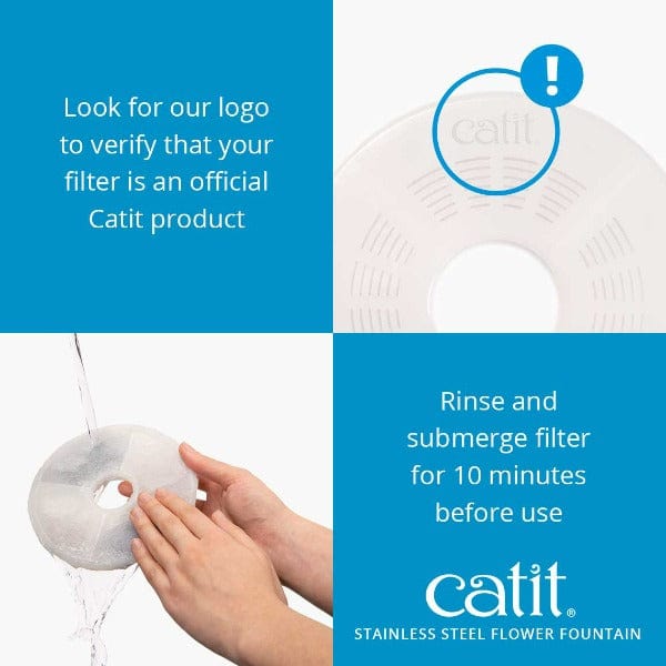 Catit Hygienic Stainless Steel Flower Drinking Fountain with 3 Water Flow Settings