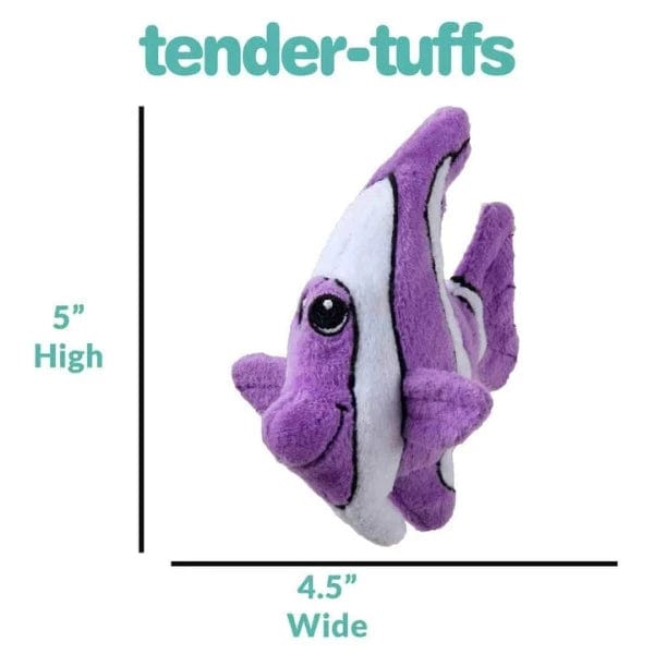 Tender-Tuffs Small-Sized Purple Angelfish Plush Interactive Dog Toy for Small Dogs