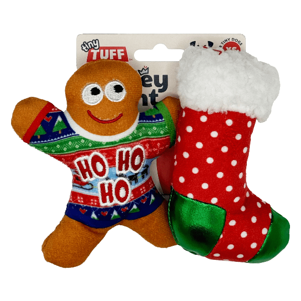 Huxley & Kent Festive Tiny Tuff Ugly Sweater Party Dog Toy Set for Small Dogs