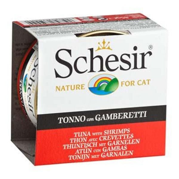 Schesir Premium Adult Wet Cat Food: Tuna Entrée with Shrimps in Jelly