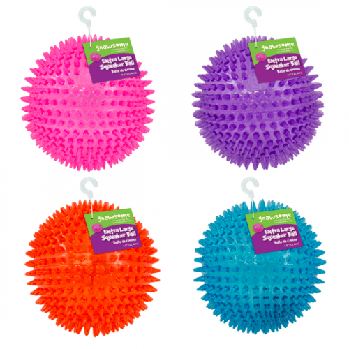 Extra Large Gnawsome Squeaker Ball with Spiky Texture for Big Dogs