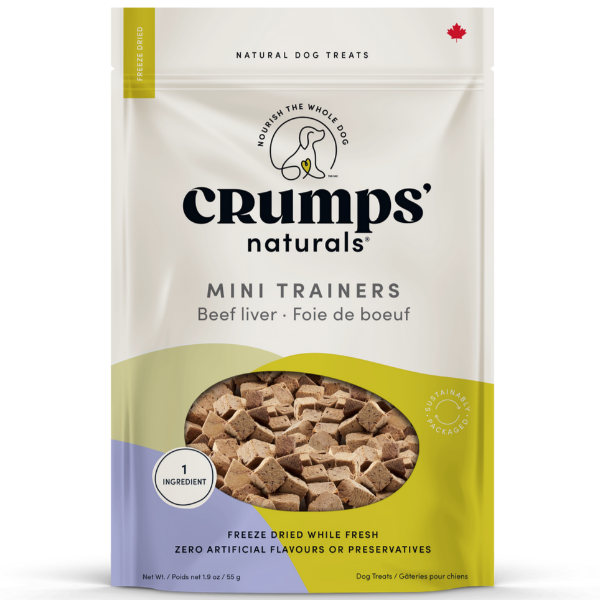 Crumps' Naturals Premium Freeze - Dried North American Beef Liver Mini Training Treats for Dogs