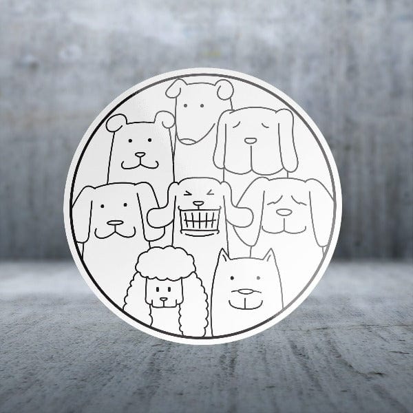 Large Dog Family Sticker Pack with Matte Finish