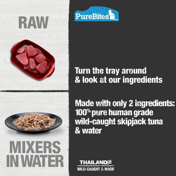 PureBites Wild Tuna Mixers - Premium Limited Ingredient Cat Treats, Toppers, and Appetizers
